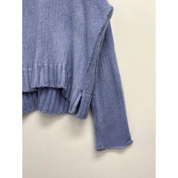 Wooden Ships Mohair Wool Blend Chunky Knit Boxy Relaxed Crew Neck Sweater M/L - Picture 8 of 11